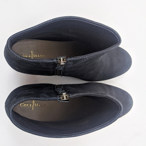 Cole Haan Cassidy Leather Ankle Booties Boots Womens 9 Black Nubuck - Picture 8 of 11